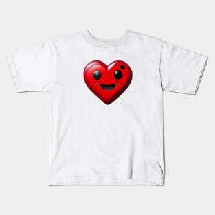 Cute red love heart Kids T-Shirt